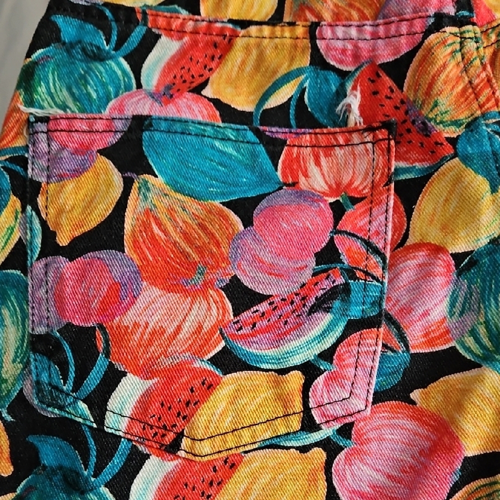 Zara Vibrant Fruit Pattern High Waist Shorts - Picture 6 of 12